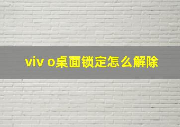 viv o桌面锁定怎么解除